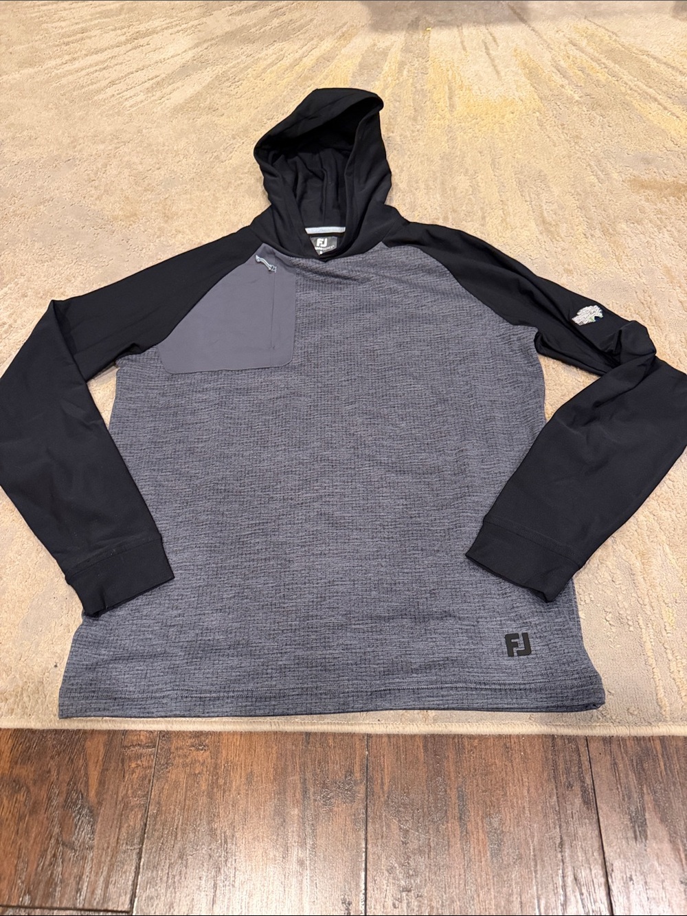 FootJoy ThermoSeries Pullover Hoodie size‎ S in EUC black and grey